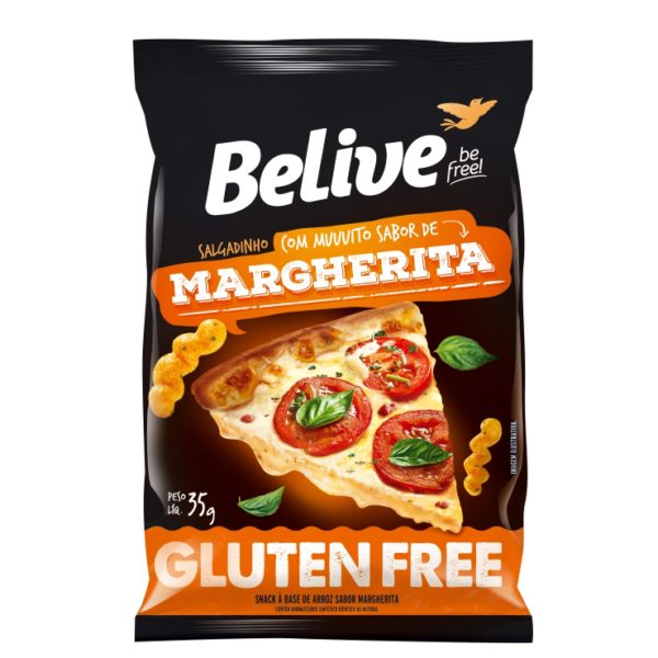 Snack Assado À Base de Arroz Sabor Margherita 35g - Belive -0