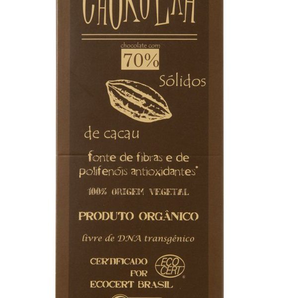 Chocolate Orgânico Amargo 70% - Display com 10 unidades de 80g - Chokolah-0