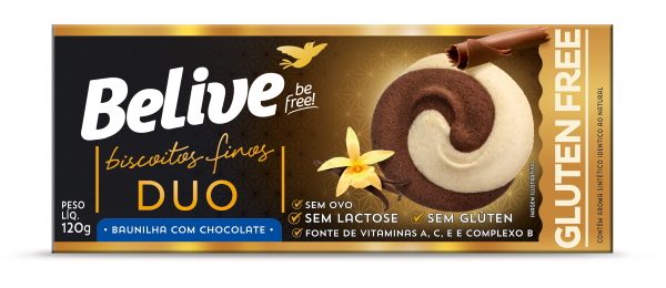 Biscoitos Finos Sabor Baunilha Com Chocolate 120g - Belive-0