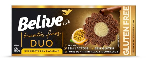 Biscoitos Finos Sabor Maracujá Com Chocolate 110g - Belive-0