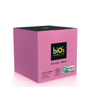 Chá Verde com Hibisco Orgânico - Contém 13 saches 1,5g - Bio2 Organic-0