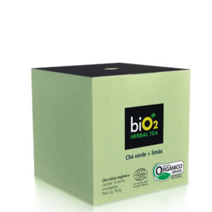 Chá Verde com Limão Orgânico - Contém 13 saches 1,5g - Bio2 Organic-0