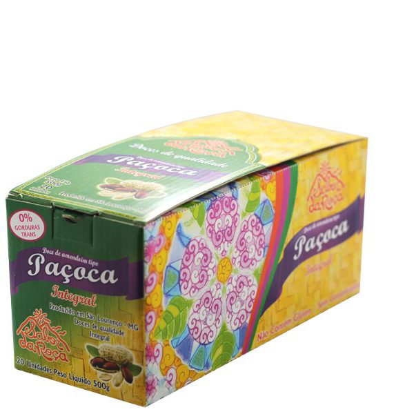 Paçoca com Açúcar Mascavo - Display com 24 unidades de 25g- Sabor da Roça-0