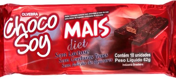 Choco Soy Mais Sem Lactose Diet  - Contém 10 unidades de 0,62g - Olvebra -0