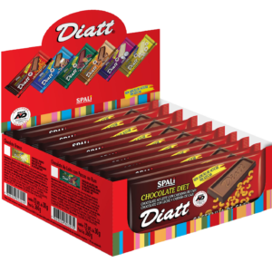 Chocolate ao Leite com Castanha de Caju Zero Açúcar - Display com 12 unidades de 30g - Diatt -0