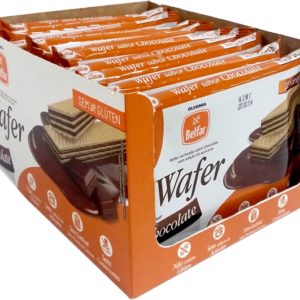 Wafer Belfar Recheado Sabor Chocolate Sem Adição de Açúcar - Contém 10 unidades de 50g - Olvebra-0