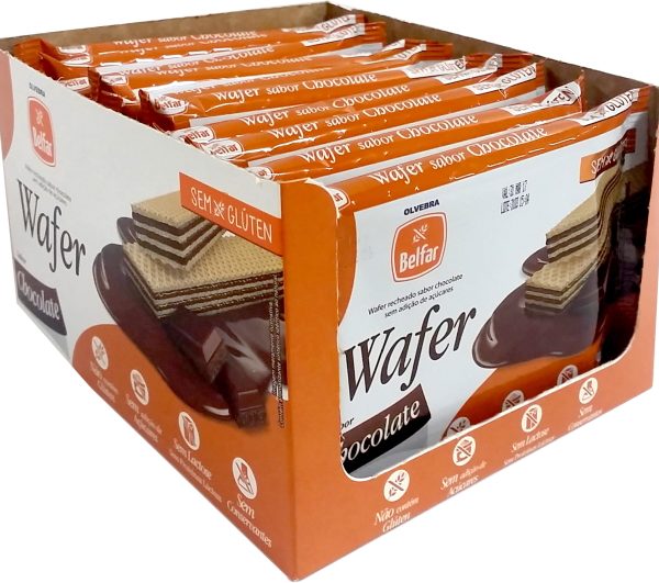 Wafer Belfar Recheado Sabor Chocolate Sem Adição de Açúcar - Contém 10 unidades de 50g - Olvebra-0