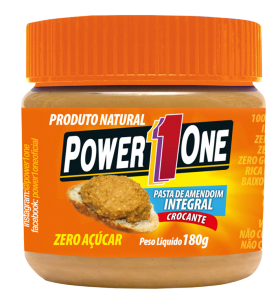 Pasta Integral de Amendoim Com Granulado de Amendoim Torrado Sem Açúcar 180g - Power One-0