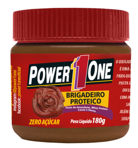 (Brigadeiro Proteico) Pasta de Amendoim, Whey Protein, Cacau e Stevia 180g - Power One-0