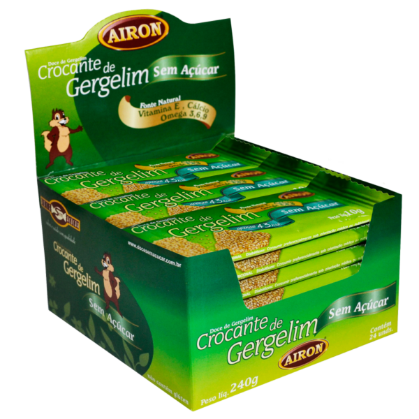 Crocante de Gergelim Zero Adição de Açúcar - Contém 24 unidades de 10g - Airon-0