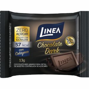 Chocolate Meio Amargo 50% Cacau Zero Açúcar - Contém 15 unidades de 13g - Linea-0