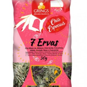 7 Ervas (Chá Misto de Hibisco, Chá Verde, Cavalinha, Alfafa, Hortelã, Sene e Camomila) 30g - Grings-0