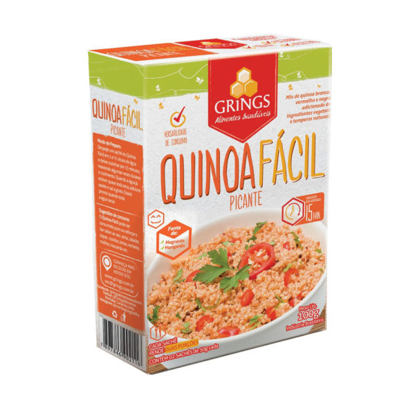 Quinoa Fácil Picante (Mix de Quinoa Branca, Vermelha e Negra) 100g - Grings-0