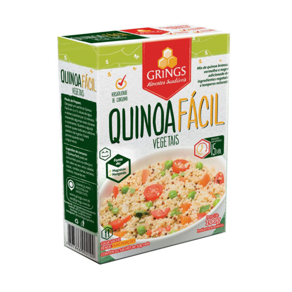Quinoa Fácil Vegetais (Mix de Quinoa Branca, Vermelha e Negra) 100g - Grings-0